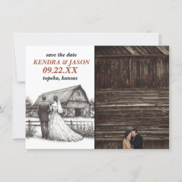 Barn Couple Save the Date Einladung