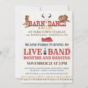 Barn Dance Party Einladung Rodeo Cowboy Party