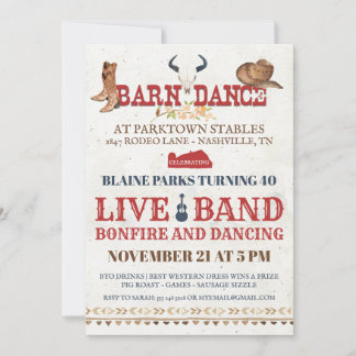 Barn Dance Party Einladung | Rodeo Cowboy Party