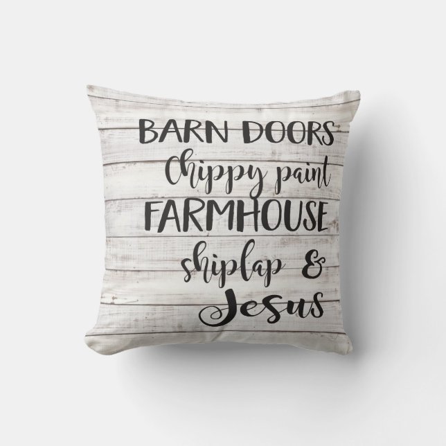 Barn doors … and Jesus pillow Kissen (Vorderseite)