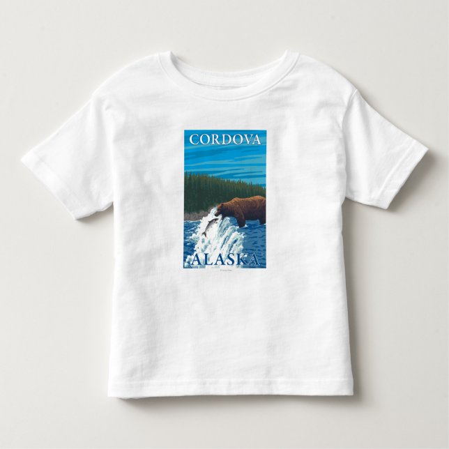 Bärn-Fischen im Fluss- Cordova, Alaska Kleinkind T-shirt (Vorderseite)