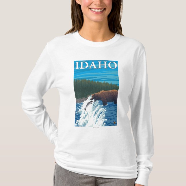 Bärn-Fischen im Fluss- Idaho T-Shirt (Vorderseite)