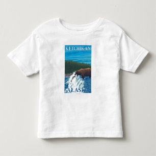 Bärn-Fischen im Fluss- Ketchikan, Alaska Kleinkind T-shirt