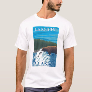 Bärn-Fischen im Fluss- Latouche, Alaska T-Shirt