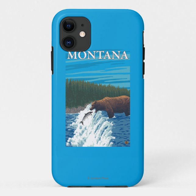 Bärn-Fischen im Fluss- Montana Case-Mate iPhone Hülle (Rückseite)