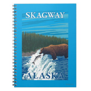 Bärn-Fischen im Fluss- Skagway, Alaska Notizblock