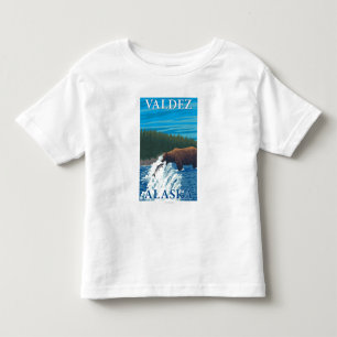 Bärn-Fischen im Fluss- Valdez, Alaska Kleinkind T-shirt
