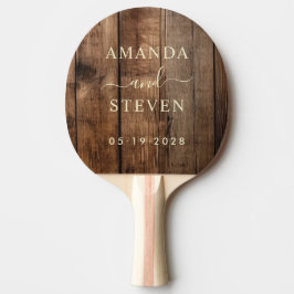 Barn Floor Boards Couple Names with Wedding Tischtennis Schläger