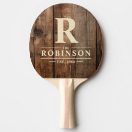 Barn Floor Boards Family Name & Initial Tischtennis Schläger