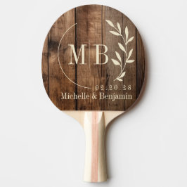 Barn Floor Boards Leaf Wedding Monogram Tischtennis Schläger