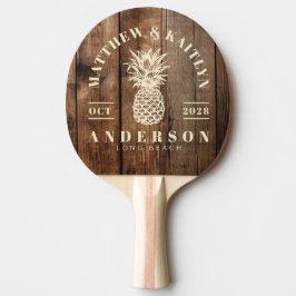 Barn Floor Boards Tropical Pineapple Wedding Tischtennis Schläger