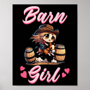 Barn Girl I Reittier Pony Horse Fan Poster
