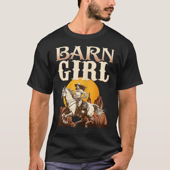 Barn Girl I Reittier Pony Horse Fan T-Shirt (Vorderseite)