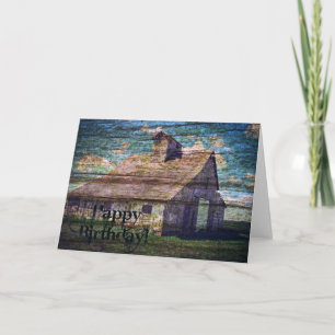 Barn Grunge Birthday Karte