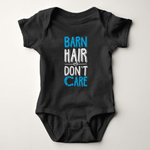 Barn Hair kümmert sich nicht um Pony Horse Riding  Baby Strampler