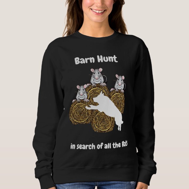 Barn Hunt  in search of rats white German Shepherd Sweatshirt (Vorderseite)