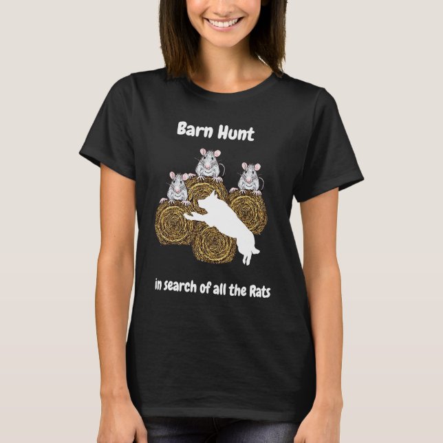 Barn Hunt  in search of rats white German Shepherd T-Shirt (Vorderseite)