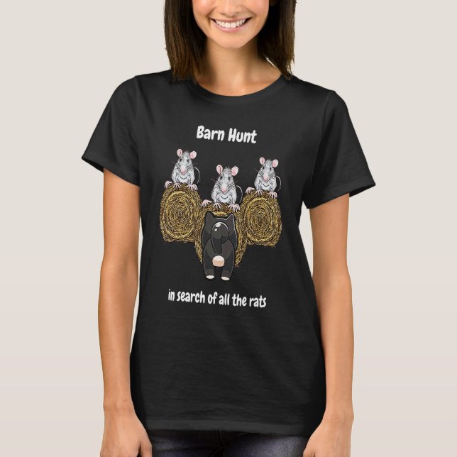 Barn Hunt  in search of rats with a Shiba Inu T-Shirt (Vorderseite)