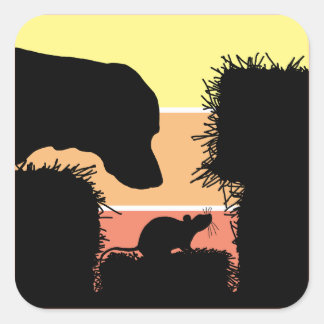 Barn Hunt Nose Work: Dog and Rat Scent Work Quadratischer Aufkleber