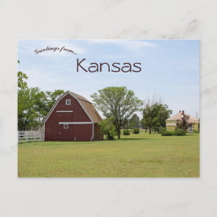 Barn in Rural Kansas Postkarte