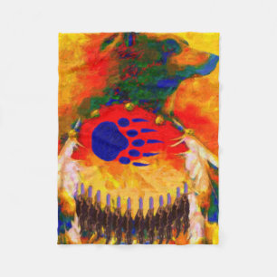 Bärn-Krieger-gebürtiger Amerikaner-Fleece-Decke Fleecedecke
