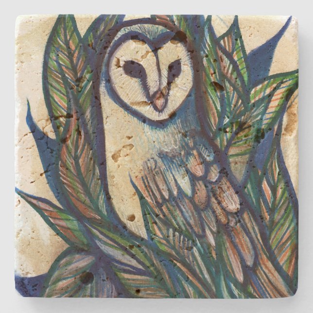 Barn Owl Art                                       Steinuntersetzer (Vorderseite)