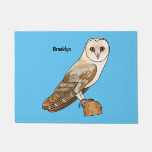 Barn owl bird cartoon illustration fußmatte