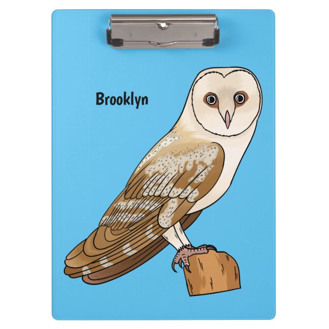 Barn owl bird cartoon illustration  klemmbrett (Vorderseite)