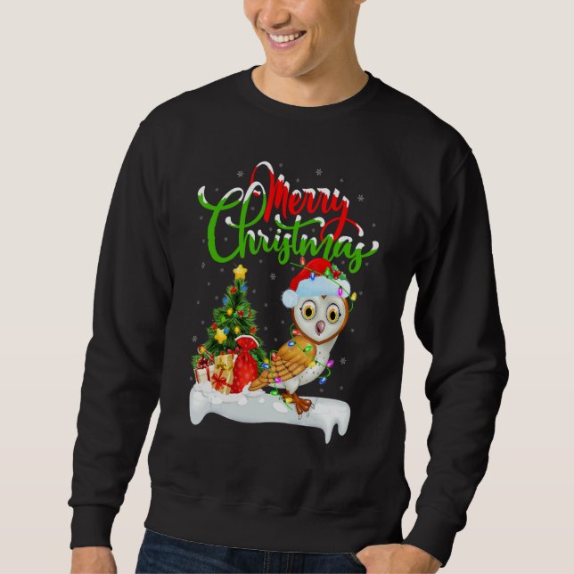 Barn Owl Bird  Xmas Decoration Santa Barn Owl Chri Sweatshirt (Vorderseite)