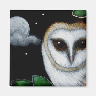 BARN OWL CLODY MOON Magnet