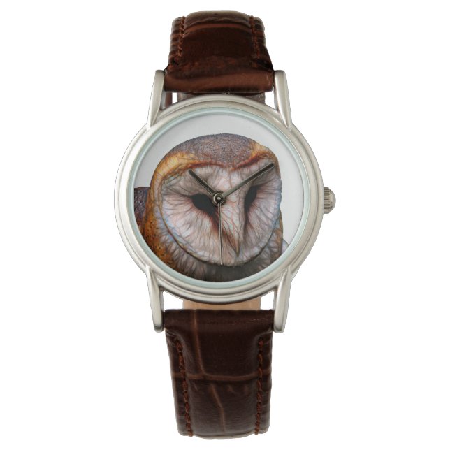 Barn Owl Face Armbanduhr (Vorderseite)