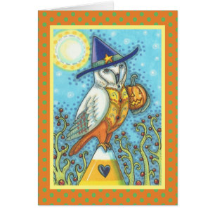 BARN OWL FOLK HALLOWEEN GREETKARTE Leere