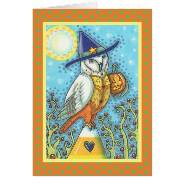 BARN OWL FOLK HALLOWEEN GREETKARTE Leere (Vorne)