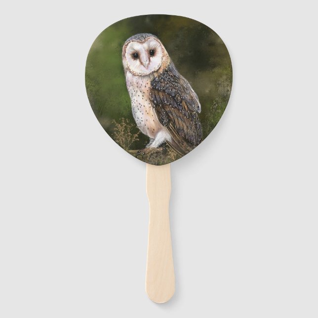 Barn Owl Hand Fan Fächer (Rückseite)