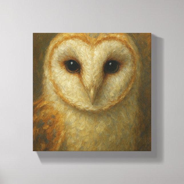 Barn Owl Portrait - Realistische Natur Leinwanddruck (Vorderseite)
