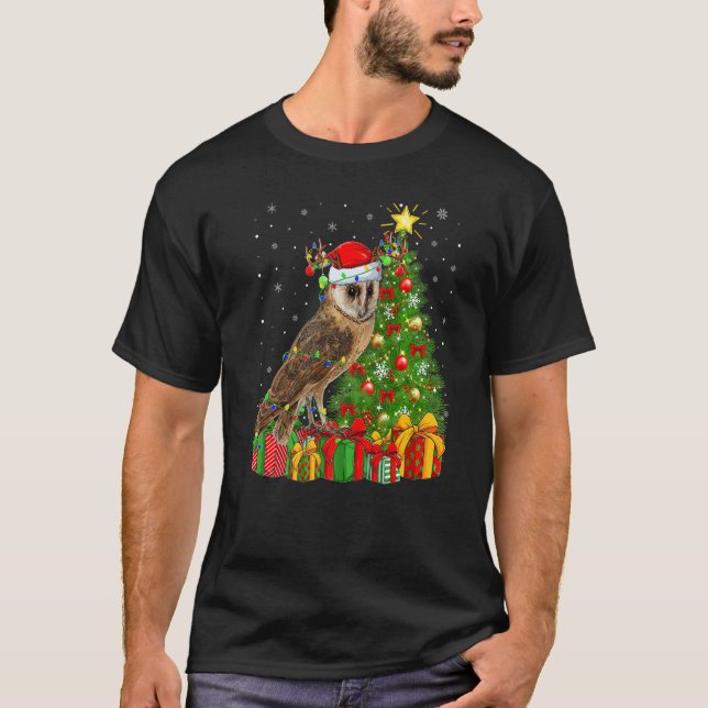 Barn Owl  Xmas Holiday Santa Barn Owl Christmas Tr T-Shirt (Vorderseite)
