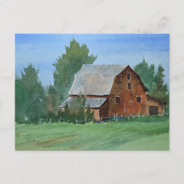Barn Painting Watercolor Postkarte