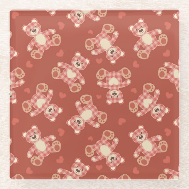 Bärn-Patchworkmuster Glasuntersetzer (Vorderseite)