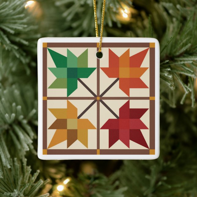Barn Quilt Maple Leaf Ornament (Baum)