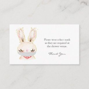 Barn Rabbit Face Maske Anfrage Kinderdusche Begleitkarte