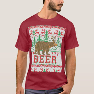 Bärn-Rotwild-oder Bier-Weihnachtspullover-Stricken T-Shirt