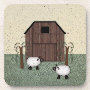 Barn Sheep Cork Coaster Getränkeuntersetzer