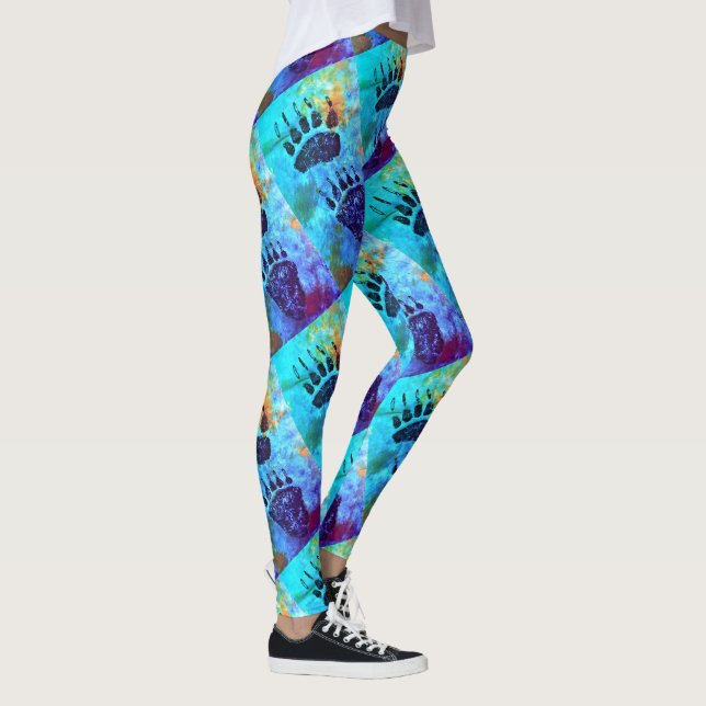 Bärn-Tatzen auf Blau 2,0 - Leggings (Rechts)