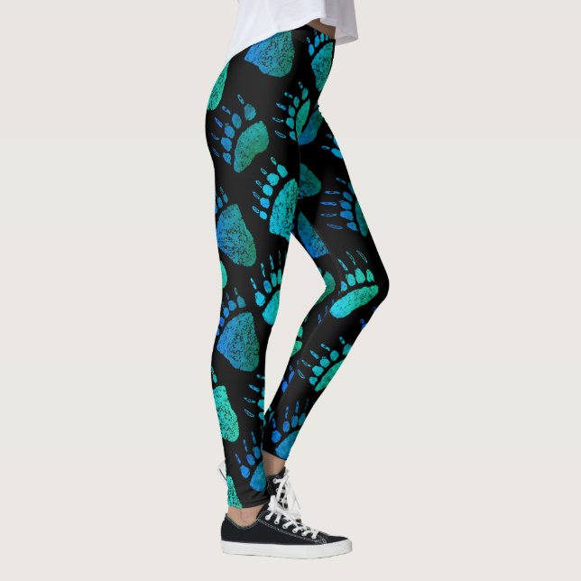 Bärn-Tatzen blau/Grün - Leggings (Rechts)