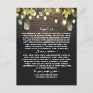 Barn Wedding Information Card mit Mason Jars Begleitkarte