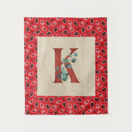 Barn Wood & Bandana Letter K Wandteppich