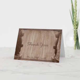 Barn Wood Bears Country Dankeschön-Karte Dankeskarte