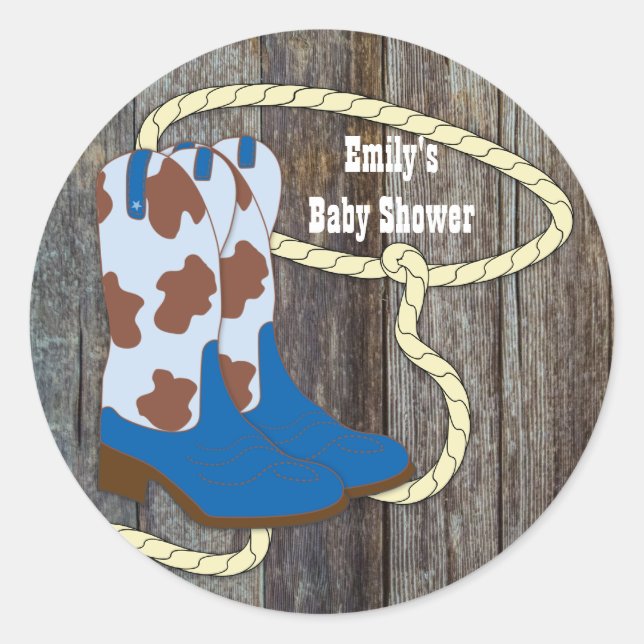 Barn Wood Black Blue Cowboy Boots Cowboy Stickers (Vorderseite)