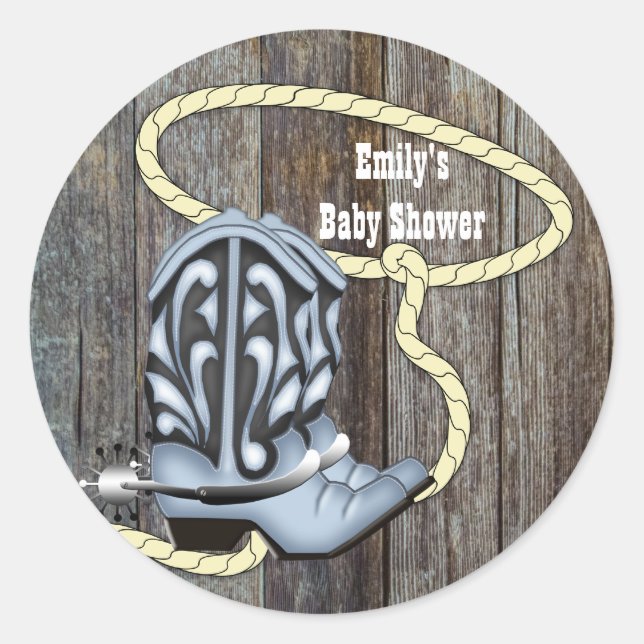 Barn Wood Black Blue Cowboy Boots Cowboy Stickers (Vorderseite)
