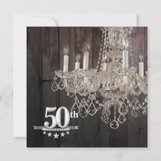Barn Wood Chandelier 50. Hochzeitstag Einladung